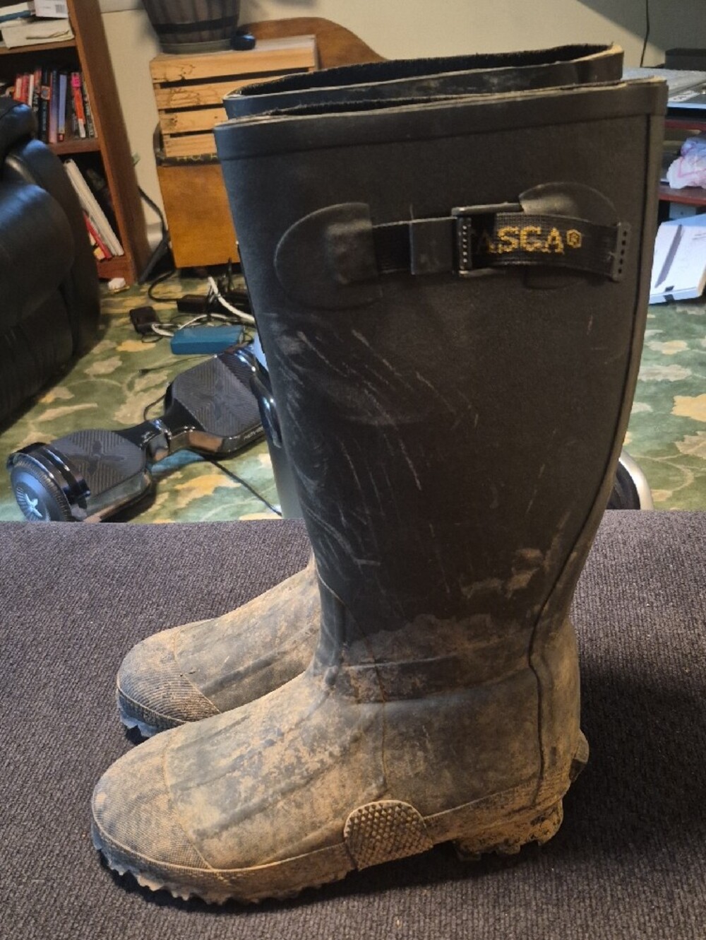 Itasca Black Men's Rain & Snow Rubber Boots - Picture 2 of 7